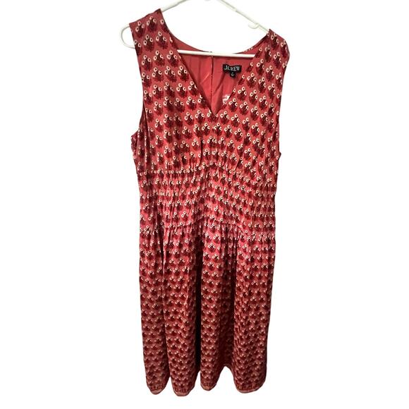 JCrew NWT Red Floral Smocked Waist Maxi Dress – Size XL - Picture 1 of 8